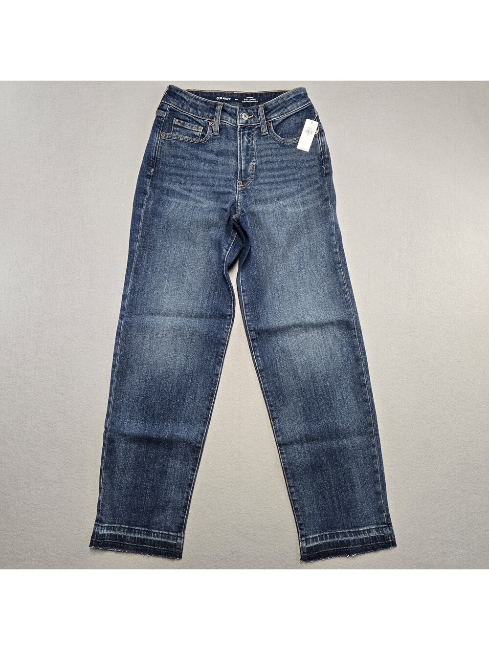 Old Navy High-Rise O.G. Loose Jean Womens 00 Medium Wash Cotton Released Hem NWT